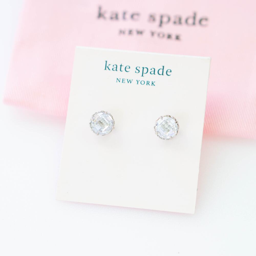 Kate Spade That Sparkle Round Earrings Silver